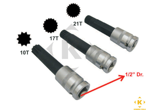 BMW Rim Locks Socket (1/2" Drive, 10T, 17T, 21T)